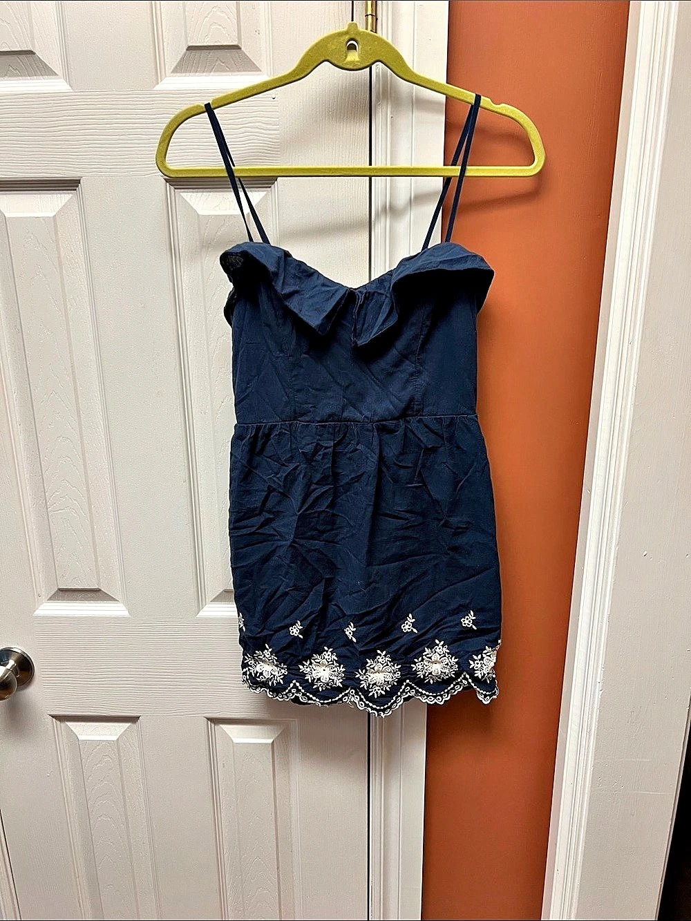City Triangle Blue Embroidered Dress